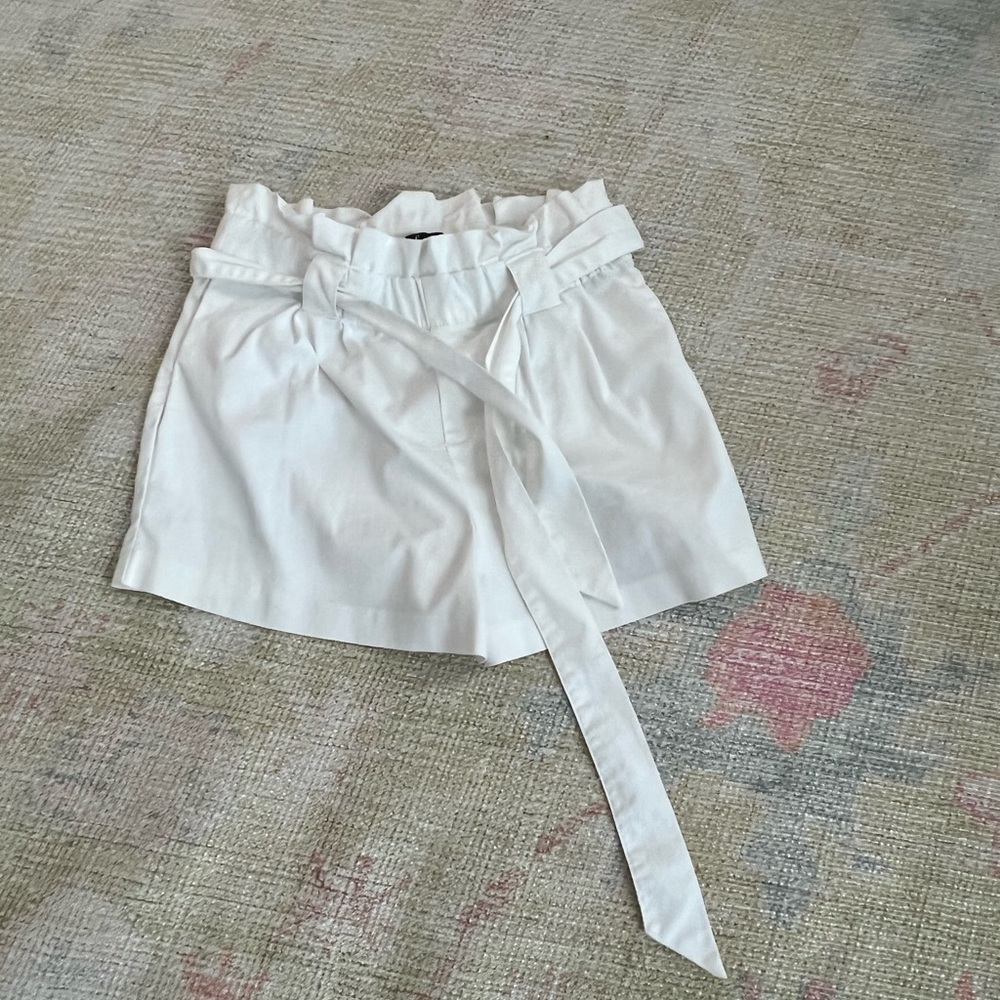 Zara white shorts with bow tie